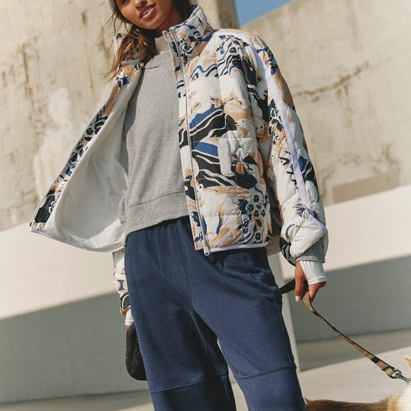 🆕 FP MOVEMENT Pippa Printed Packable Puffer Jacket / Winter Combo - Picture 2 of 8